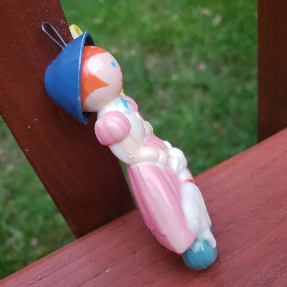 Vintage 1969 Little Bo Peep Ornament - Hard Plastic - Stahlwood Toy MFG. CO.